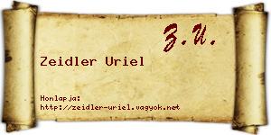 Zeidler Uriel névjegykártya